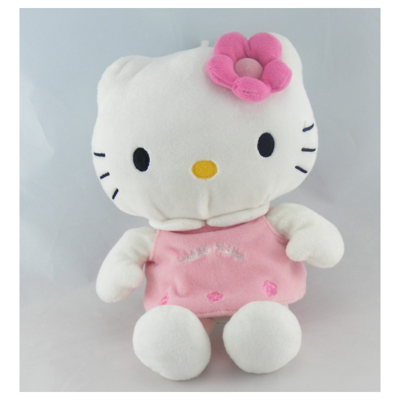 Doudou chat HELLO KITTY robe rose SANRIO LICENSE 