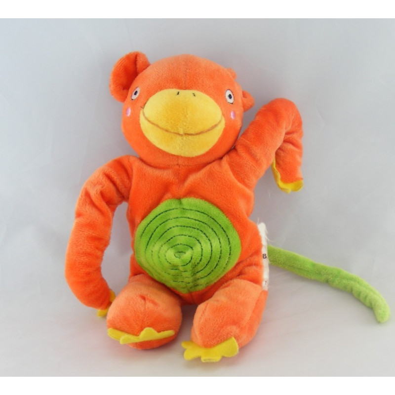 Doudou singe orange vert jaune IKEA