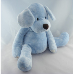 Doudou plat lapin bleu blanc BAMBINO