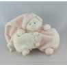 Doudou semi plat ours clown beige blanc JOLLYBABY PRISCILLA