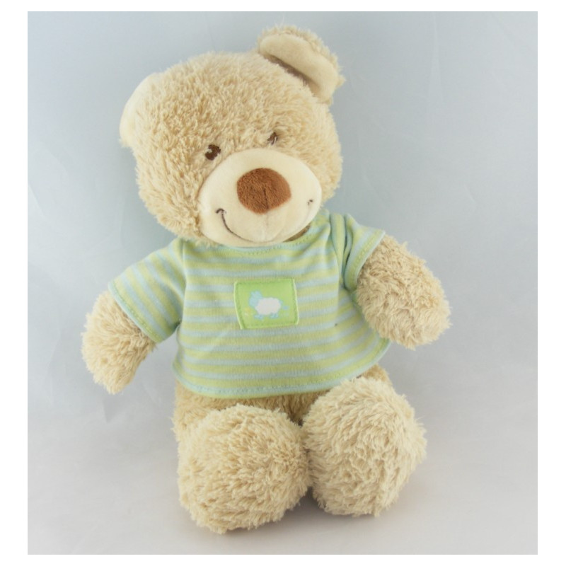 Doudou musical ours bleu vert mouton TEX BABY