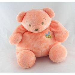 Doudou ours rose abeille brodée NOUNOURS