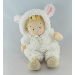 Doudou garçon déguisé en lapin blanc NICOTOY