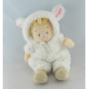 Doudou garçon déguisé en lapin blanc NICOTOY