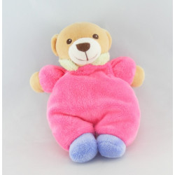 Doudou ours rose abeille brodée NOUNOURS