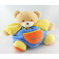 Doudou ours bleu jaune orange TAKINOU