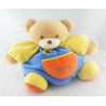 Doudou ours bleu jaune orange TAKINOU