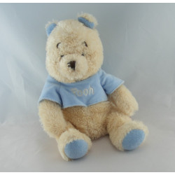 Doudou winnie l'ourson salopette bleu avec petit ours DISNEY STORE