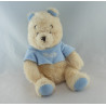 Doudou winnie l'ourson salopette bleu avec petit ours DISNEY STORE