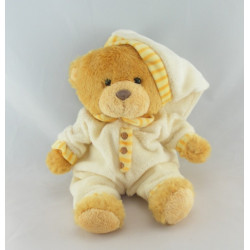 Doudou ours pyjama rose col blanc NICOTOY