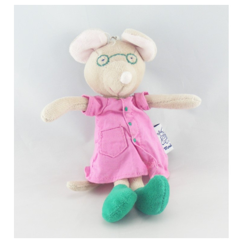 Mini Doudou souris mademoiselle Cheese rose MOULIN ROTY