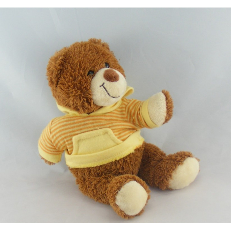 Doudou lapin sweat rayé vert TOTAL NICOTOY