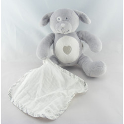 Doudou chien cocard bleu rayé OBAIBI