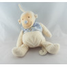 Doudou singe bleu blanc palmier JOLLYBABY