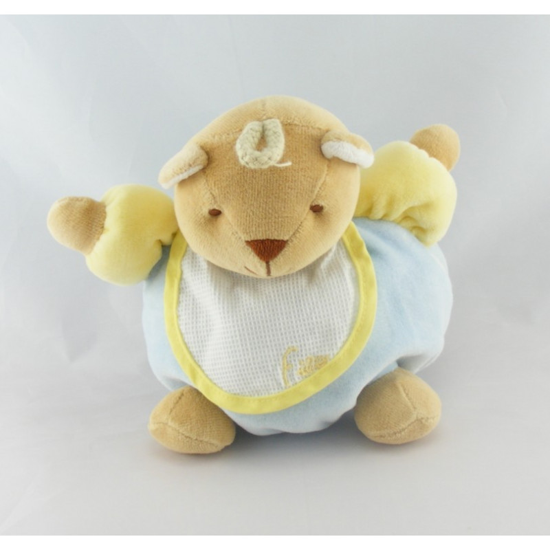 Doudou Ours boule Filo avec bavoir Tex