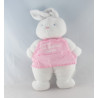 Doudou lapin blanc robe rose KLORANE 