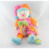 Doudou Musical Clown rose hochet fleur JOLLYBABY