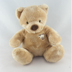 Doudou ours brun tête ours brodée NICOTOY