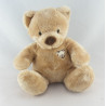 Doudou ours brun tête ours brodée NICOTOY