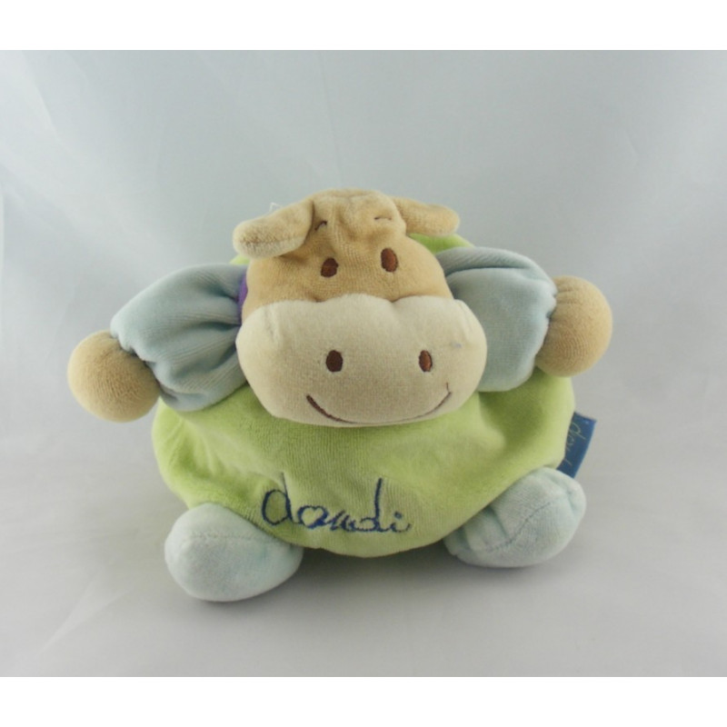 Doudou ours blanc vert DOUDI