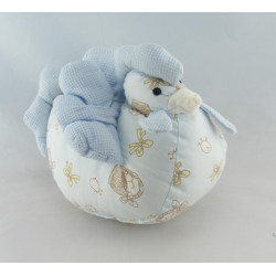 Doudou lapin bleu jaune NOUNOURS