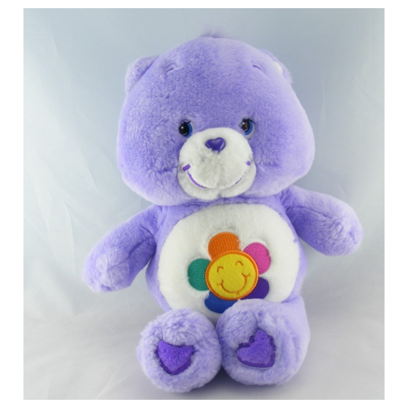 Peluche Bisounours mauve violet Grosfasol fleur CARE BEARS