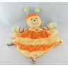 Doudou plat abeille orange jaune MOTS D'ENFANTS