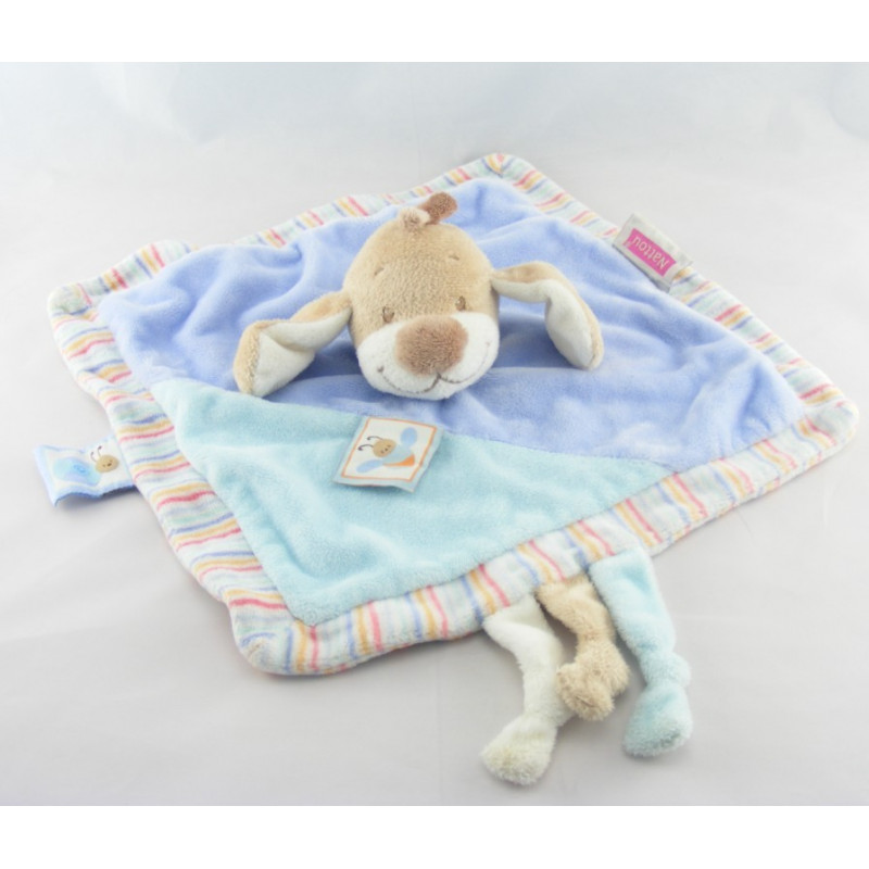 Doudou chien beige bleu escargot NATTOU