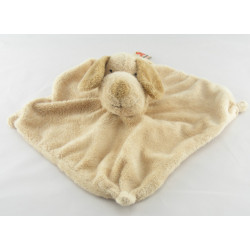Doudou Plat chien beige marron Nicotoy