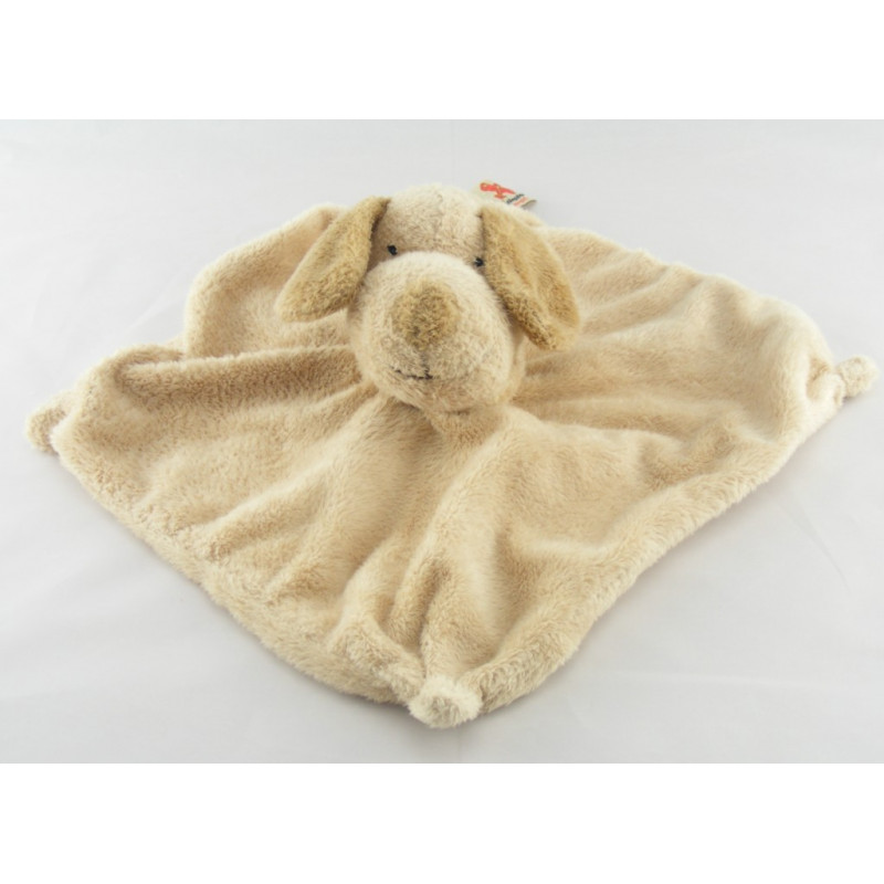 Doudou Plat chien beige marron Nicotoy