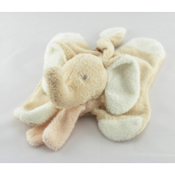 Doudou plat éléphant jaune orange NICOTOY