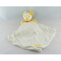 Doudou souris jaune coeur rouge BABYSUN