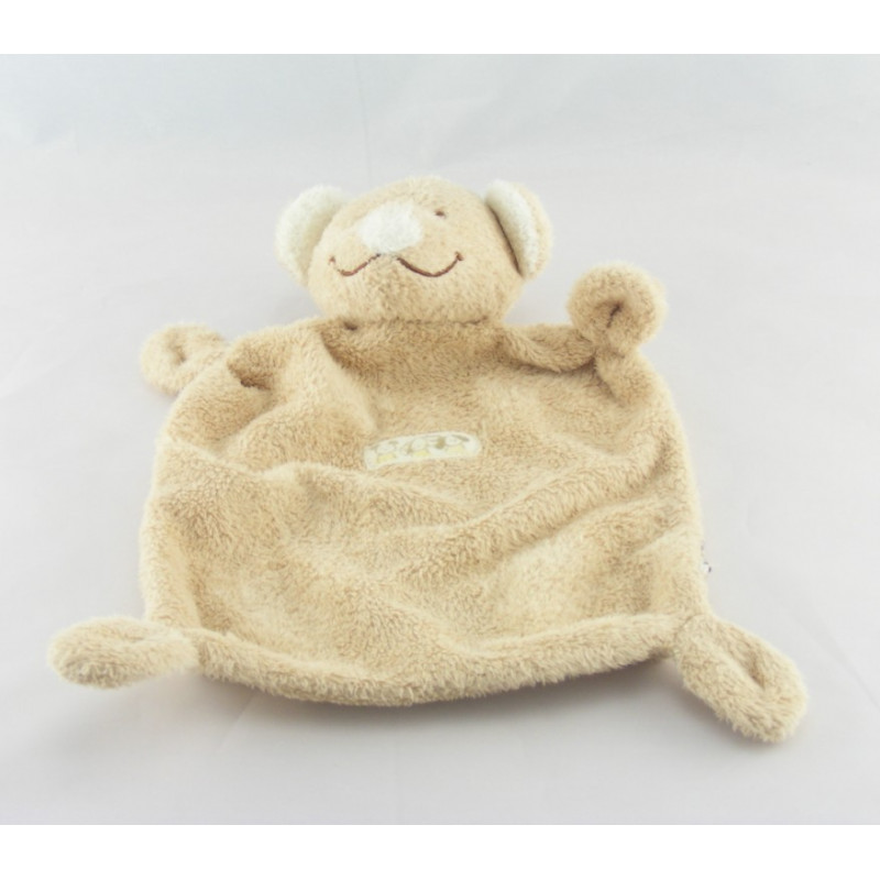 Doudou ours souris Beige col blanc NICOTOY