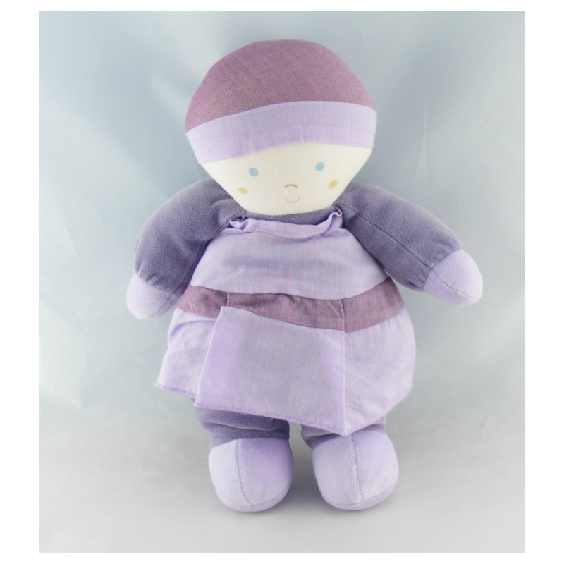 Doudou poupée bébé mauve violet TARTINE ET CHOCOLAT