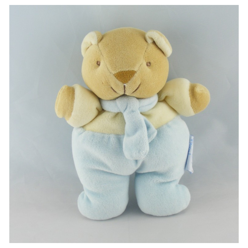 Doudou plat ours jaune bleu COMPTINE