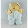 Doudou plat ours jaune bleu COMPTINE