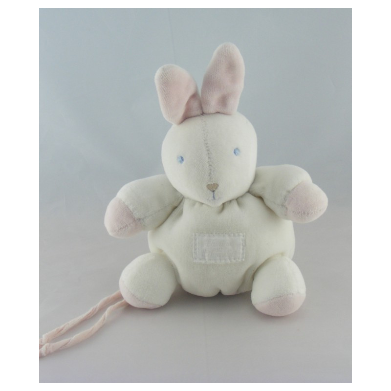 Doudou lapin rose gris TARTINE ET CHOCOLAT