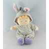 Doudou garçon déguisé en lapin blanc NICOTOY