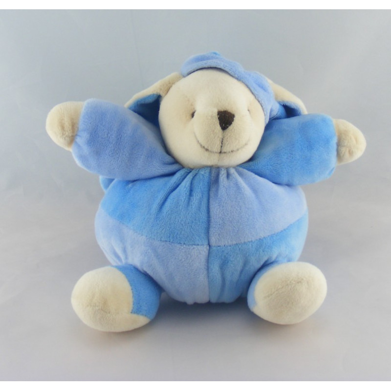 Doudou lapin boule jaune mauve vert bleu bonnet CMP