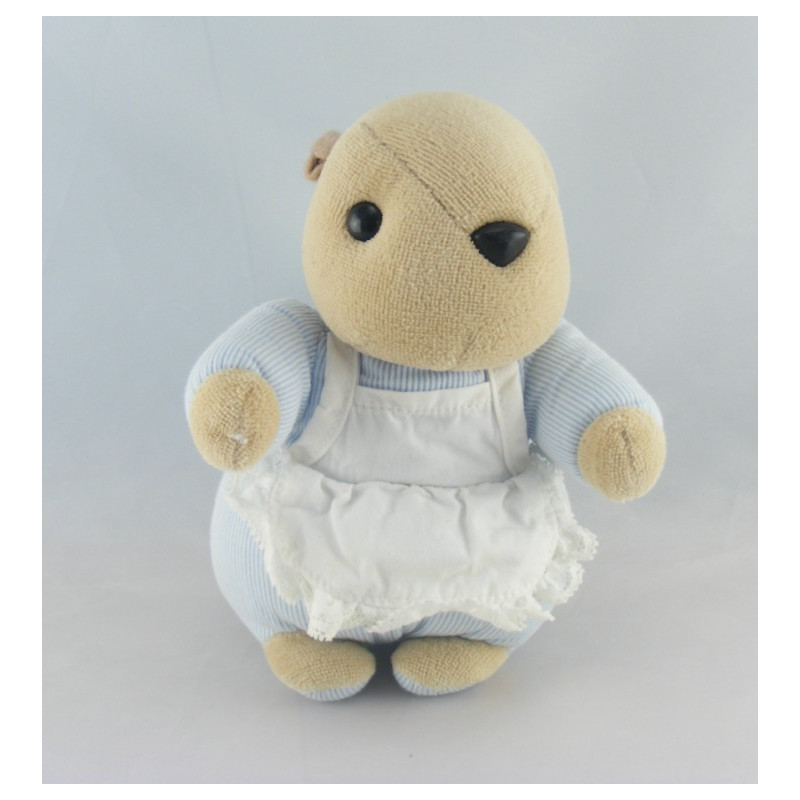 Doudou écureuil gilet rayé bleu TARTINE ET CHOCOLAT