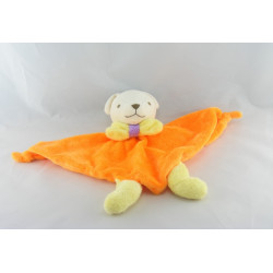 Doudou plat triangle ours orange saumon NOUNOURS