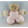 Doudou Ours salopette rose vichy TARTINE ET CHOCOLAT 