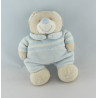 Doudou chien beige collier bleu JOLLYBABY