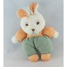 Doudou lapin blanc vert orange TARTINE ET CHOCOLAT