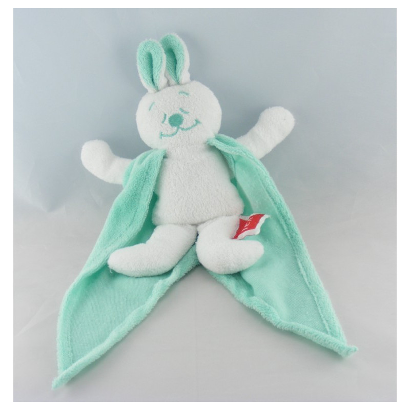 Doudou Ours éponge blanc   bleu avec cape TEX