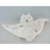 Doudou plat lapin blanc couture orange SUCRE D'ORGE
