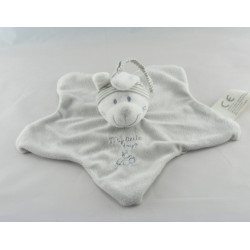 Doudou plat ours bleu vert Nicotoy 