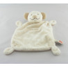 Doudou plat ours souris Beige col blanc NICOTOY