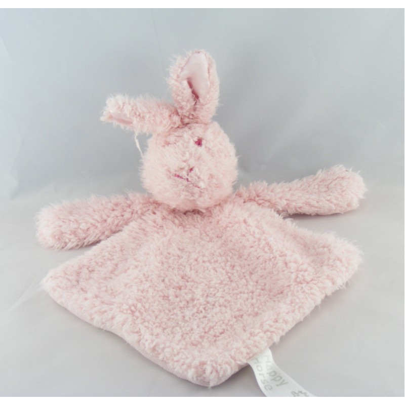 Doudou lapin blanc violet capuche HAPPY HORSE