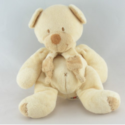 Doudou ours écru beige avec écharpe NICOTOY